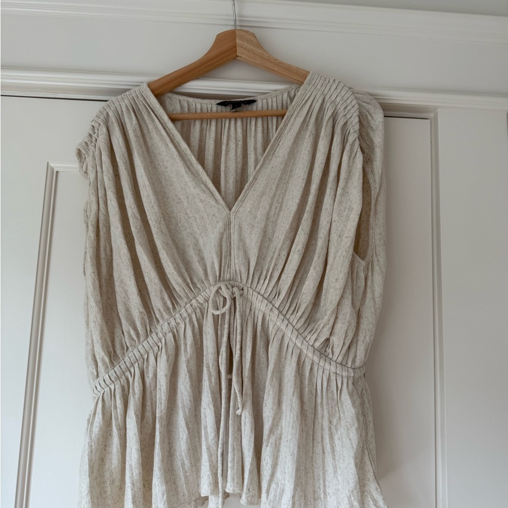Banana Republic | Pleated Cream Top | Size L